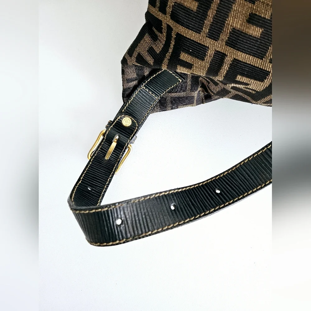 Fendi Brown Zucca Large Drawstring Backpack
